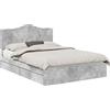 vidaXL Letto contenitore vidaXL, colore grigio cemento, dimensioni 150 x 200 cm, realizzato in materiale composito di legno