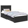 vidaXL Struttura del letto nera e argento 75 x 190 cm in materiale ligneo