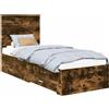 vidaXL Struttura letto Rovere affumicato e argento 70 x 190 cm Materiale ligneo