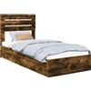 vidaXL Letto contenitore in rovere fumé 90 x 190 cm Materiale a base di legno
