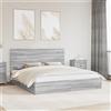 vidaXL Letto contenitore grigio Sonoma 180 x 200 cm Materiale a base di legno