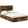 vidaXL Letto contenitore rovere fumé 135 x 190 cm materiale a base di legno