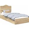 vidaXL Letto contenitore vidaXL in rovere Sonoma, 70 x 190 cm, materiale a base di legno