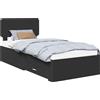 vidaXL Struttura letto con testiera nera 75 x 190 cm in materiale a base di legno