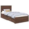vidaXL Struttura letto in rovere marrone e argento 75 x 190 cm Materiale a base di legno