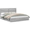 vidaXL Letto contenitore grigio Sonoma 180 x 200 cm Materiale a base di legno
