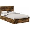 vidaXL Letto contenitore vidaXL, finitura noce, dimensioni 135 x 190 cm, realizzato in materiale composito di legno