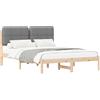 vidaXL Struttura letto con testiera imbottita grigio chiaro 150 x 200 cm
