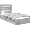 vidaXL Letto contenitore grigio Sonoma 100 x 200 cm materiale a base di legno