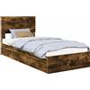 vidaXL Letto contenitore in rovere fumé 90 x 190 cm Materiale a base di legno