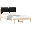 vidaXL Struttura letto con testiera imbottita nera 120 x 190 cm