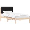 vidaXL Struttura letto con testiera imbottita nera 100 x 200 cm