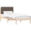 vidaXL Struttura letto con testiera imbottita Taupe 100 x 200 cm
