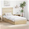 vidaXL Letto contenitore rovere Sonoma 75 x 190 cm materiale a base di legno