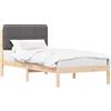 vidaXL Struttura letto con testiera imbottita grigio scuro 80 x 200 cm