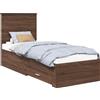 vidaXL Struttura letto Rovere marrone e argento 70 x 190 cm Materiale ligneo