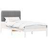 vidaXL Struttura letto con testiera imbottita grigio chiaro 75 x 190 cm