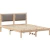 vidaXL Struttura letto con testata taupe 140 x 200 cm in legno di pino massiccio