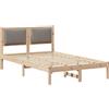 vidaXL Struttura letto con testata taupe 120 x 200 cm in legno di pino massiccio