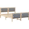 vidaXL Struttura letto grigio chiaro 150 x 200 cm in legno di pino massiccio