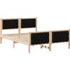 vidaXL Struttura letto nera 150 x 200 cm in legno di pino massiccio