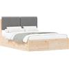 vidaXL Struttura letto con testiera imbottita grigio chiaro 150 x 200 cm