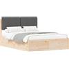 vidaXL Struttura letto con testiera imbottita grigio scuro 150 x 200 cm