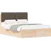 vidaXL Struttura letto con testiera imbottita Taupe 150 x 200 cm