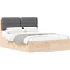 vidaXL Struttura letto con testiera imbottita grigio scuro 150 x 200 cm