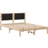 vidaXL Struttura letto nera 140 x 200 cm in legno di pino massiccio