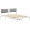 vidaXL Struttura letto con testiera imbottita grigio chiaro 150 x 200 cm