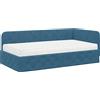 vidaXL Letto angolare blu 90 x 200 cm Velluto