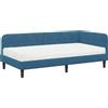 vidaXL Letto angolare blu 100 x 200 cm Velluto