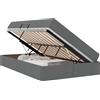 vidaXL Letto contenitore con materasso grigio scuro 120 x 190 cm