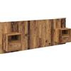 vidaXL Testiera con armadio, 3 pezzi, legno massello riciclato e pannello di legno