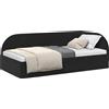 vidaXL Struttura letto ad angolo con testiera nera 100 cm x 200 cm in velluto