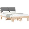 vidaXL Struttura letto con testiera imbottita grigio chiaro 150 x 200 cm