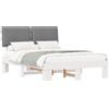vidaXL Struttura letto con testiera imbottita grigio chiaro 150 x 200 cm