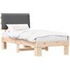 vidaXL Struttura letto con testiera imbottita grigio scuro 100 x 200 cm
