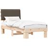 vidaXL Struttura letto con testiera imbottita Taupe 100 x 200 cm
