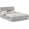 vidaXL Letto contenitore vidaXL, colore Sonoma grigio, dimensioni 150 x 200 cm, realizzato in materiale composito di legno