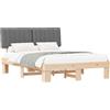 vidaXL Struttura letto con testiera imbottita grigio chiaro 150 x 200 cm