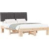 vidaXL Struttura letto con testiera imbottita grigio scuro 150 x 200 cm