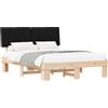 vidaXL Struttura letto con testiera imbottita nera 150 x 200 cm