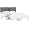 vidaXL Struttura letto con testiera imbottita grigio chiaro 150 x 200 cm