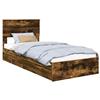 vidaXL Letto contenitore vidaXL, finitura noce, dimensioni 90 x 190 cm, struttura in legno composito