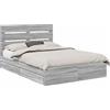 vidaXL Letto contenitore vidaXL, colore Sonoma grigio, dimensioni 150 x 200 cm, realizzato in materiale composito di legno