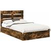 vidaXL Letto contenitore vidaXL, finitura noce, dimensioni 135 x 190 cm, realizzato in materiale composito di legno