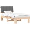 vidaXL Struttura letto con testiera imbottita grigio chiaro 100 x 200 cm