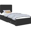 vidaXL Struttura letto con testiera nera 100 x 200 cm in materiale a base di legno